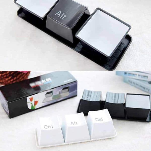 3 st tangentbord kaffe te vattenkopp Ctrl Del Alt tangentmugg med brickset, 50% rabatt White