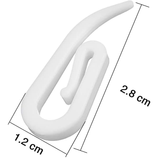 Sett med 100 plastgardinkroker, plastgardinkroker - gardin