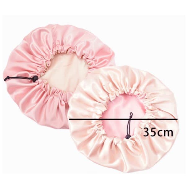 Sovehette - Satin Hårpleiehette - Justerbar Sovehette Rosa rosa