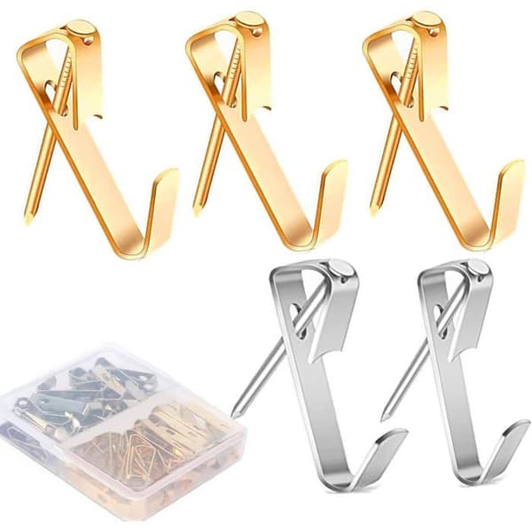 40 delar tavelramhängare, väggkrokar, fästkrokar för tavelramar (Guld-20/Silver-20)