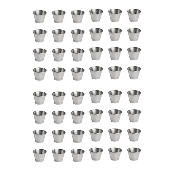 48 pak rustfri stål krydderisaucekopper Kommerciel kvalitet dyppesaucekopper Ramekin krydderi