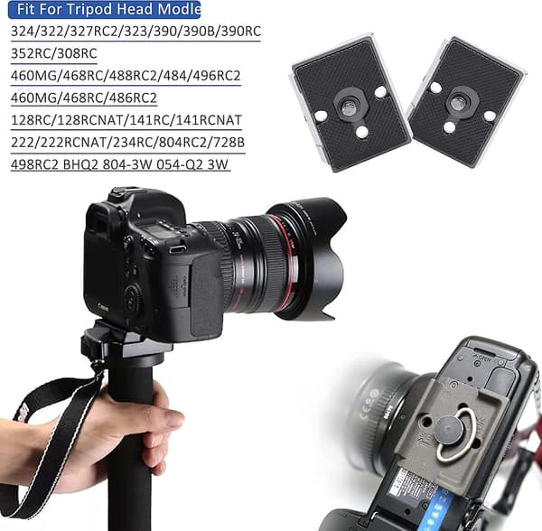 2 stk. Quick Release Plade Stativ Kamera Til Manfrotto Monteringsplade 200pl-14 Rc2 Kameraer Stativhoved