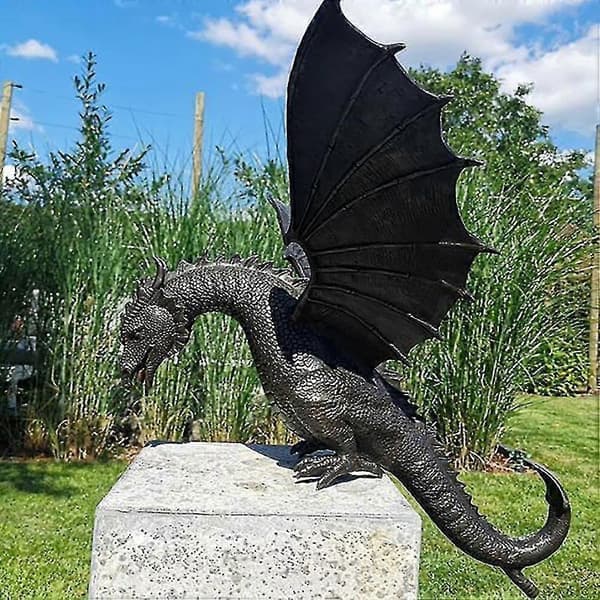 Hagedrage Statue Fontene Dragepynt Harpiks Vannfunksjon Skulptur -På lager- Perfekt