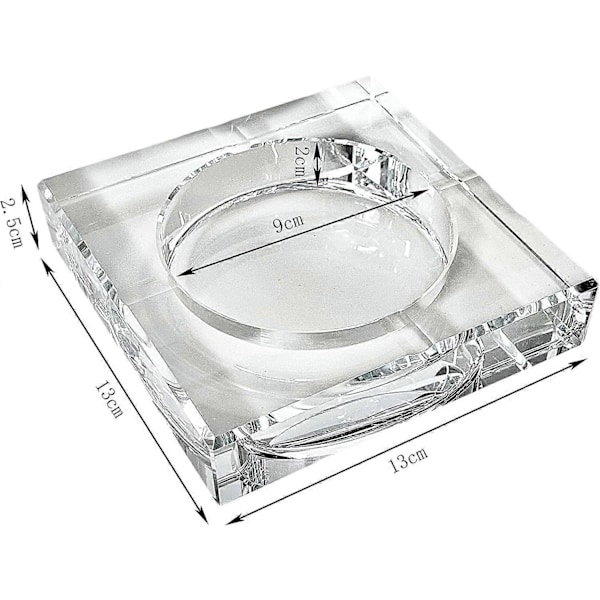 Klar Kristall Glas Askkopp Dekor Etsad Tung Hem Fyrkantig Modern Kristall Inomhus Kontor Bordsplatta Uteplats Dekorativ.