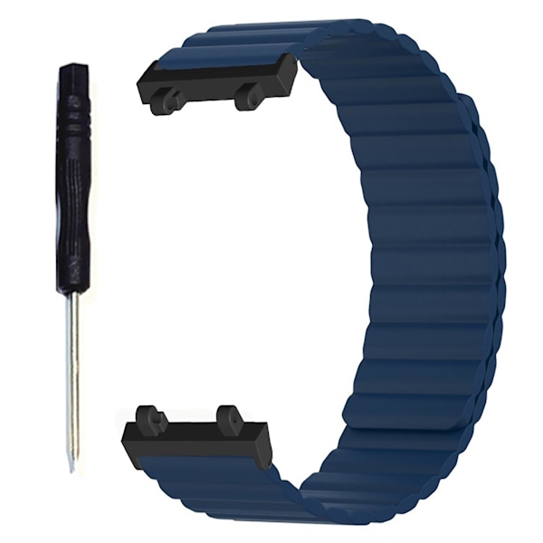 Hållbart armband för Amazfit T-rex 2, droppsäkert, svettsäkert, magnetiskt Midnight blue