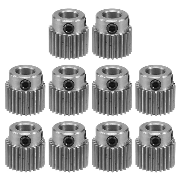 10 st Extruderhjulväxel 3D-skrivardelar 36 Tänder Växel Rostfritt Stål Extruderhjul för -10, -10