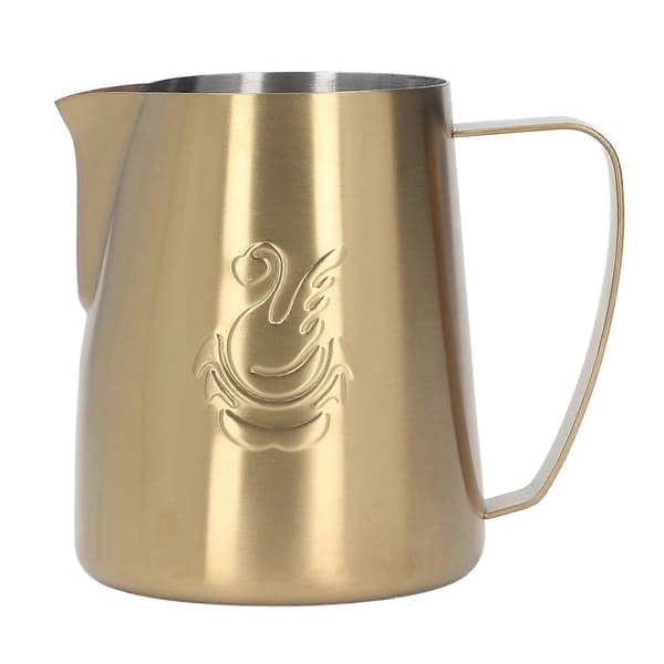 304 Mælkeskummerkop i rustfrit stål 420ML med strømlinet design og olecranon-udløb - Guld