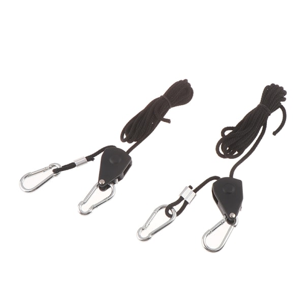 2 stk 1/8\" Justerbar Grolys Henger Ratchet Tau Henger For Grow Li Svart En Størrelse