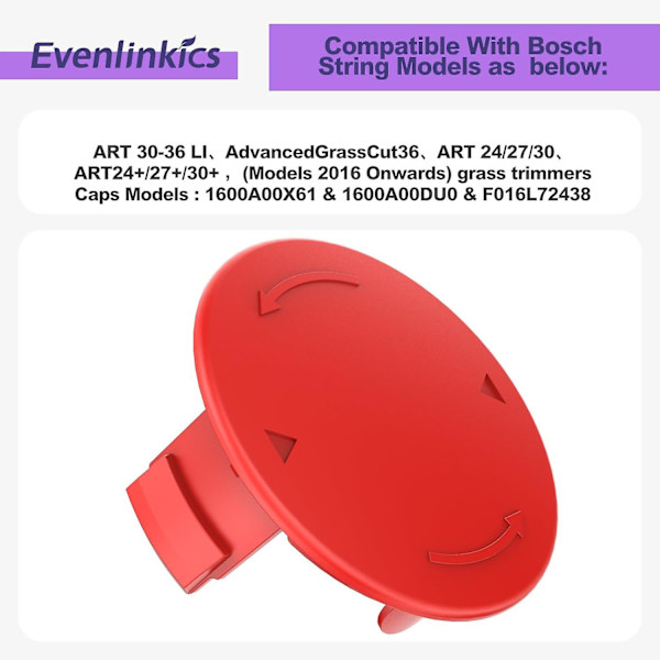 1600A00X61 / 1600A00DU0 / F016L72438 6 stk. Trimmer Spole Dæksel Til Bosch ART 30-36 LI Multicolor 6pcs