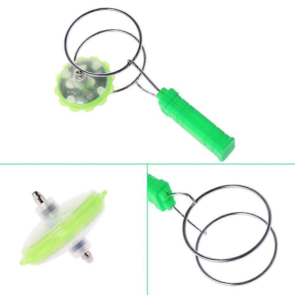 Magnetisk Gyro Hjul Magisk Snurrande LED Färgglada Ljus Gyro YoYo Leksaker Barnpresenter Rose Red