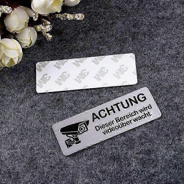 20 kpl Videokameran valvontakameran varoituskyltti Varoitustarra white 8.5cmx3cm