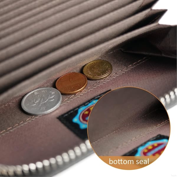 Kreditkortshållare RFID-blockerande Mini- case i äkta läder med dragkedja