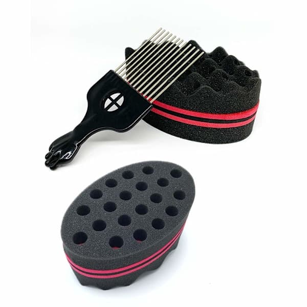 Magic Curl Sponge Twist Sponge Dobbeltsidet Hårbørste Svamp Hår Svamp Twist Curl Svamp Magic Hårfletter Spoler Dreadlock Curl Børste 2 Stykker