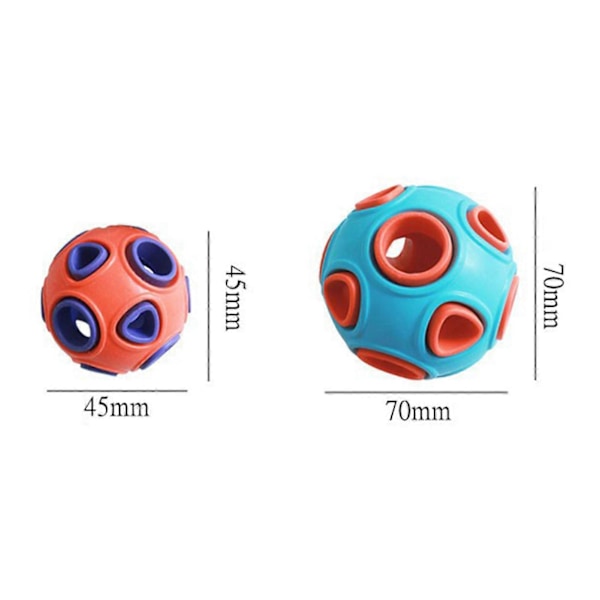 Hunde Bolde med Klokke Lyd Gummi Springende Hent Bold Tyggemodstandsdygtig Tandrensning Anemone Interaktiv Bold til Hvalpe Små Mellemstore Hunde Interaktiv Pl Blue A