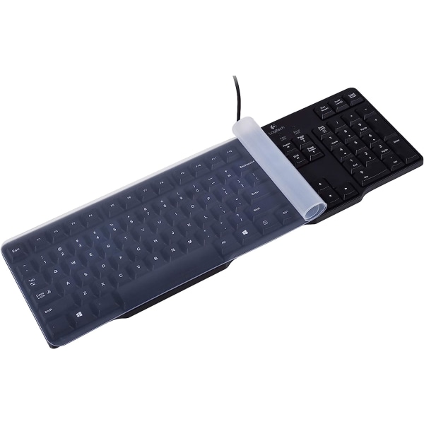 Universal klar vandtæt anti-støv silikone tastaturbeskytter dæksel til standard størrelse pc computer desktop tastaturer (størrelse: 17,52" x 5,51")