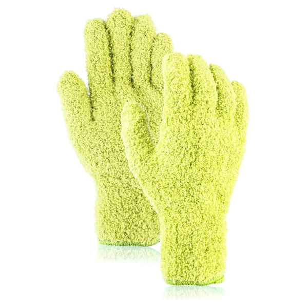 2 stk. Støvhandsker i Mikrofiber - Vanter til Mænd og Kvinder til Køkken, Hus, Persienner, Planter, Vinduer, Spejle, Lamper, Bilvask Yellow
