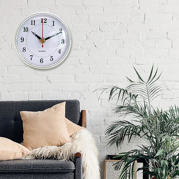 80 mm/3,15 tommer Klassisk Ur Quartz Urværk Indsats Sort Metal Rund