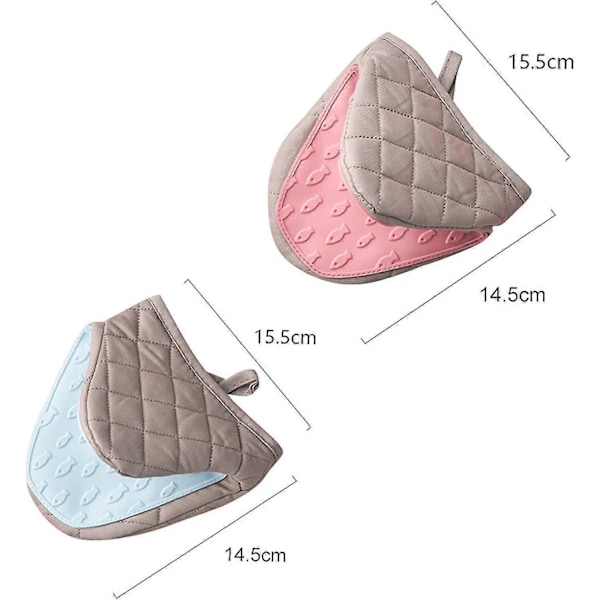 2-pack Mini Värmebeständiga Silikon Grytlappar Halkfria Ugnsvantar Med Hängögla För Mikrovågsugn Och Ugn, Grytlapp Grytlapp Matlagningsgrepp