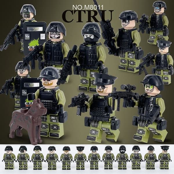 Militärserie Byggleksaker 12 minifigurer