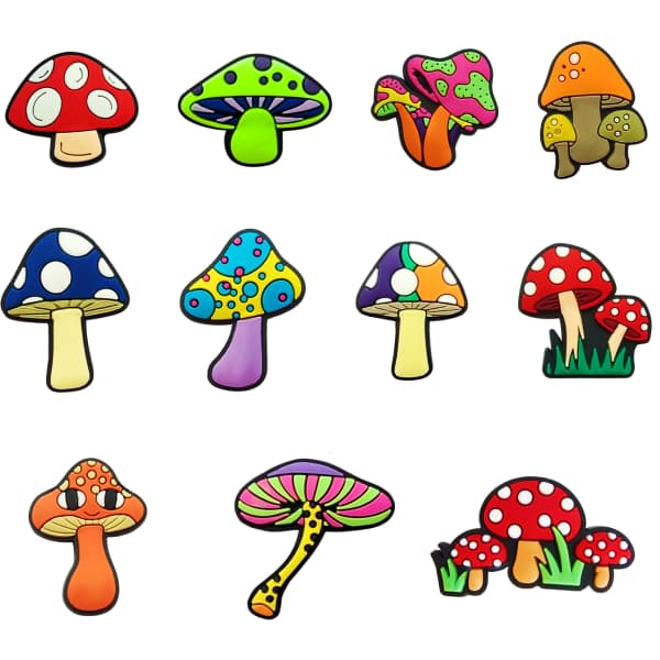 17 søde farverige Crocs-tilbehør PVC blød lim DIY sko blomster