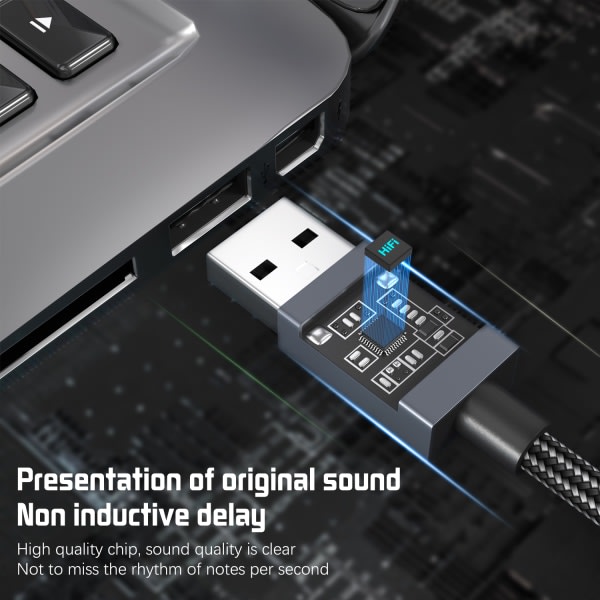 USB-3,5 mm:n (naaras) ääniliitin Harmaa Harmaa