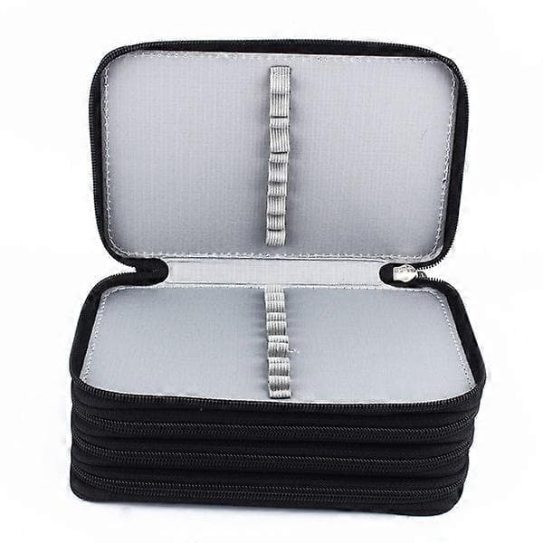 72 Indsats Super Stor Kapacitet Multilags Blyant Blyant Taske Etui Sort