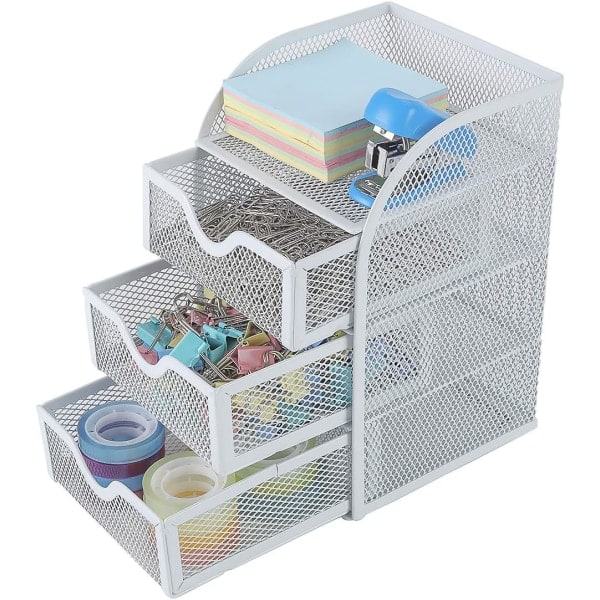 Mesh 3-Layer Small Drawer Chest Desk Organizer Desk Office Supplies Holder