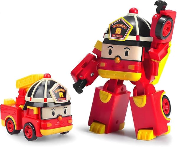 Transformerende Robot, 10 cm Transformerbart Action Legetøjsfigur Køretøj, Brandbil Nødkøretøj Legesæt