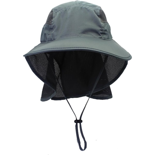 Solhatt Herr & Dam UPF 50+ Mesh Sommar Skydd Utomhus UV Kepsen med Nackskydd Andningsbar Packbar Jakt Fiske Strandhatt