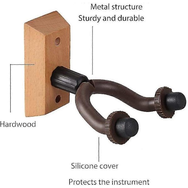 Gitarveggfeste, Metallgitarhengere - 2 pakker, Gitarbrakett med beskyttelse style3