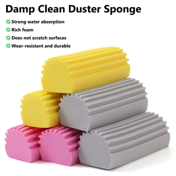 Magic Dust Cleaning Svamper Wet Clean Dust Sponge Yellow 6 Pcs-6 Pcs