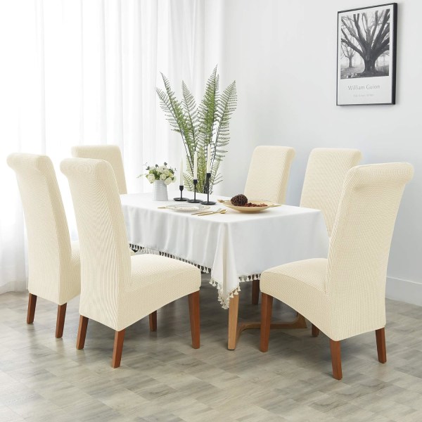 Stora stolsöverdrag för matsalen, Soft Stretch Chair Slipcover för stor matsalsstol, tvättbar avtagbar Parsons Chair Protector, set med 2