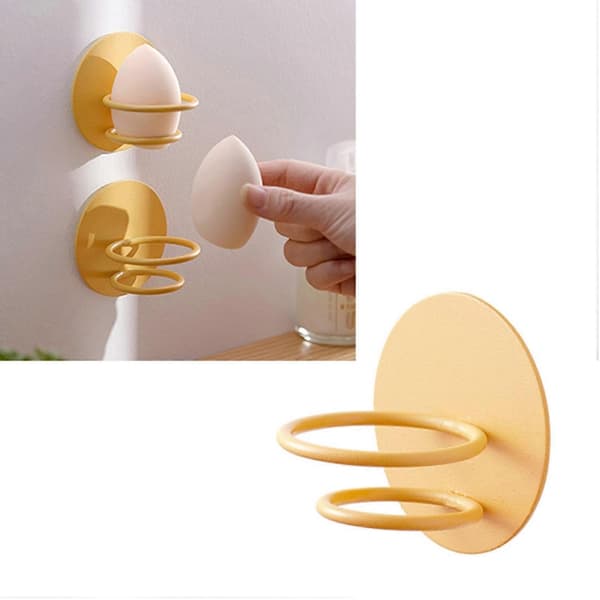 Beauty Egg Opbevaringsstativ Vægmonteret Pladsbesparende Multifunktionel Makeupsvamp Holder til Kamme Hår
