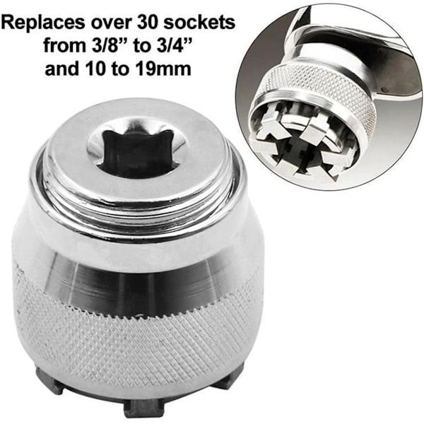Universell justerbar hylsnyckel Adaptiv multifunktionsdrivhylsa Adaptiv all-fitting multiborrfäste Universell hylsnyckelhylsa