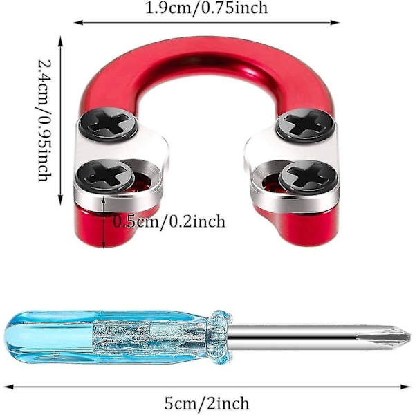 2 Pak Bue-sløjfer til Compound Bue Metal D-sløjfe Metal D-ring Spænde Udløsning Nocking Loop Med Skruetrækkere Til Jagttilbehør