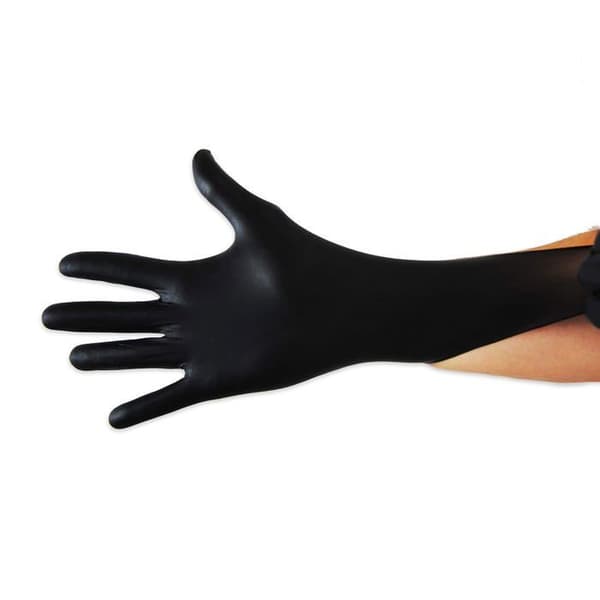 Nitrilhandsker, engangs pudderfri, latexfri, sort nitril (100, S)