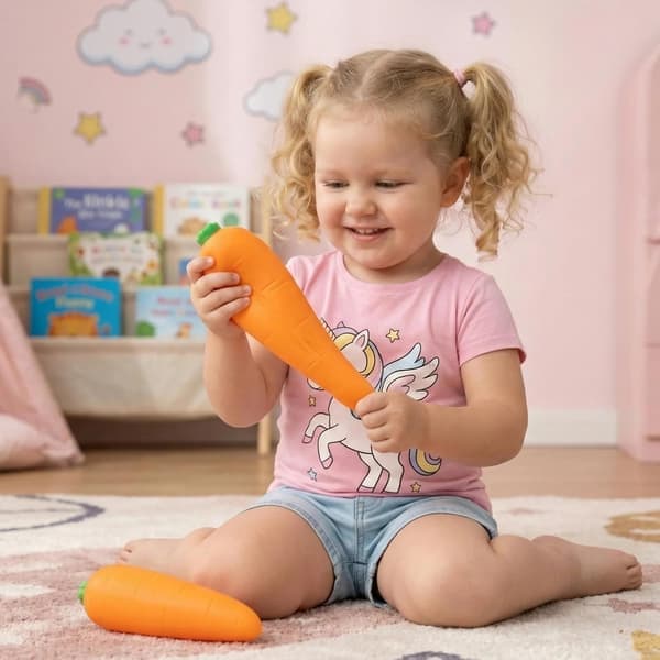 Morots-Squishy, Morots-Squishies Långsamt Stigande Sensorisk Kläm-Stressavlastningsleksak Realistisk Grönsaks-Fidgetleksak (1 st)