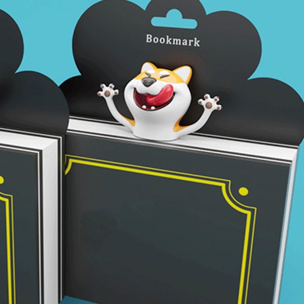 3D-sarjakuvaeläinten kirjanmerkit Uutuus Shiba Inu -litistävä kirjanmerkki Paperitavarat