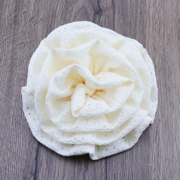 Stor blomst broche stof håndlavede brocher beige