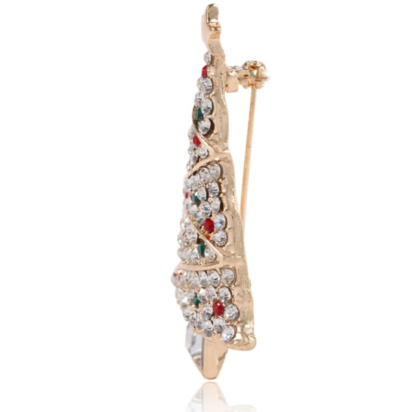 Smycken för Rhinestone Julgran Brosch Legering Lapel Nål Sjal Klämma Julgåva