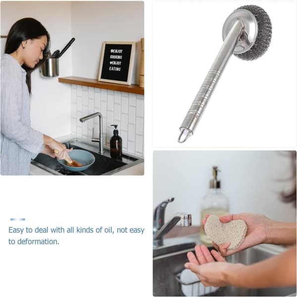 Tråd børste, oppvaskbørste med wok-kule