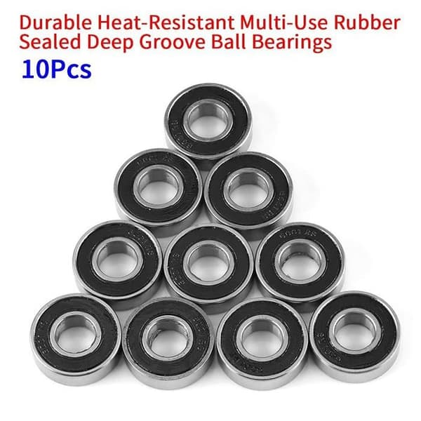 10-pack 6001-2RS kullager (12 x 28 x 8 mm) – spårkullager, 2 gummitätningar