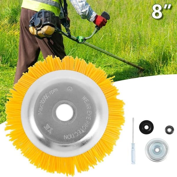 Nylon ukrudtsbørste - Universal rundbørste til buskrydder - Holdbart haveredskab - 200 mm x 25,4 mm