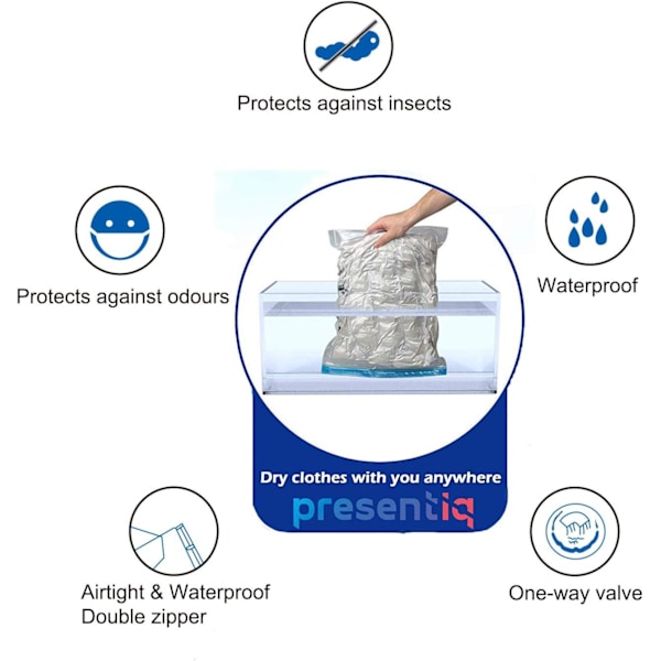 mall Tyhjiöpussi, 6 pakkausta Tyhjiöpussit vaatteille, vaatteiden ja vuodevaatteiden säilytykseen, kosteuden poissa pitämiseen (60 * 40 CM)