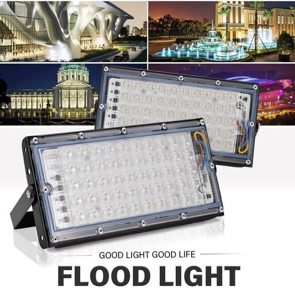 TEMPSA LED-ulkovalaisin - 50W - Alumiini - Musta - IP66