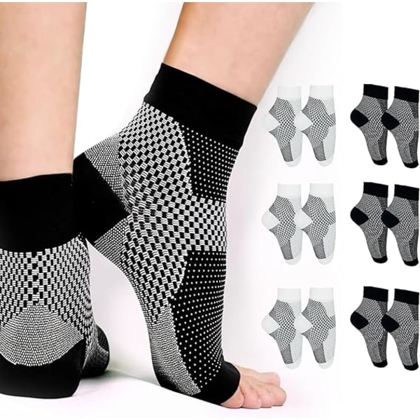 Opgraderede Neuropati-sokker til kvinder og mænd, Lindrende Sokker til Neuropati-smerte Kvinder, Plantar Fasciitis Relief Kompressionsstrømper til Arch Pain-L