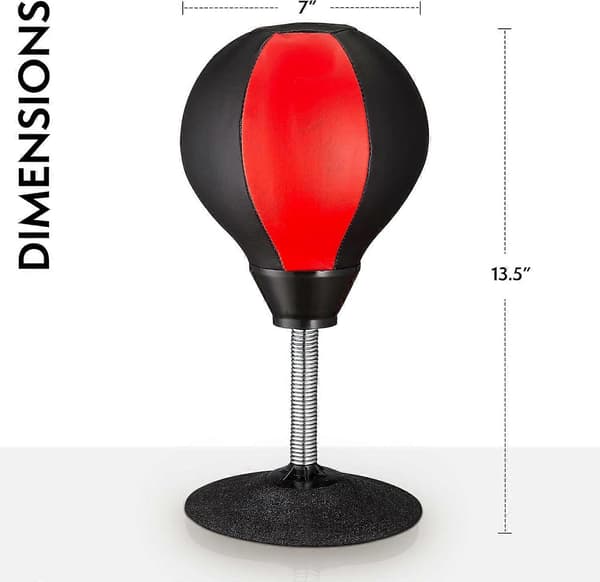 Tech Tools Bord Punching Bag, Kraftig Stress Relief Boksebold, Sjove Kontor White Elephant Gaver, Sort Black