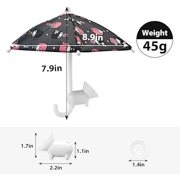 Söpö puhelimen sateenvarjo aurinkosuoja, 1 kpl puhelimen sateenvarjo aurinkosuoja imukupilla Cinderella
