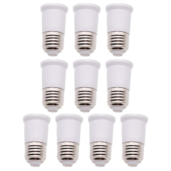10-pakning E27 til E27 LED-pæreforlenger Fleksibel lampeforlengelsesadapter (6,50X3,60X3,60CM, Hvit)