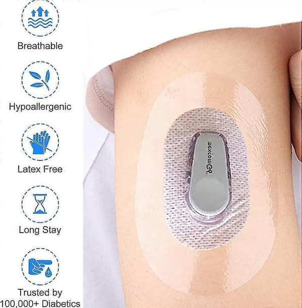 30 stk. Dusj Vanntette Plaster Dexcom G6 Selvklebende Plaster Premium Transparent Overplaster For G6 Sensor